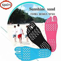KENROLL Barefoot Adhesive Foot Pad Invisible Shoes, Waterproof Anti-Slip Design for Pool Beach Insole Spa Park Hypoallergenic Adhesive (L:Length 9.65 inch/Adult 7-9.5 US, 5 Pairs-Black)