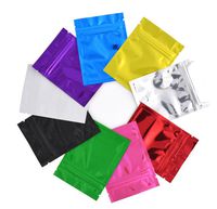 100PCS Colorful Self Sealing Ziplock Aluminum Foil Food Storage Mylar Snack Package Bags Heat Seal Notches Tear Packing Pouch For Wholesale Accessory Pouches Color Random(5.5"x 7.8")