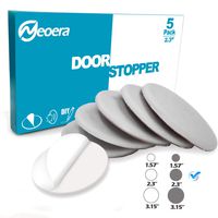Neoera Door Stopper Wall, 2.3" Round Soft Rubber Door Stop, Silicon Wall Protector, Premium Self Adhesive Door Bumper (Gray, 2.3" 5 Pack)