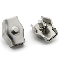 12 PCS M2 Simplex Single Bolt Wire Rope Clips Stainless Steel Cable Clamp for 1/16" Diameter Wire Rope