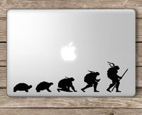 Evolution of Ninja Turtles TMNT - Apple MacBook Laptop Vinyl Sticker Decal, Die Cut Vinyl Decal for Windows, Cars, Trucks, Tool Boxes, laptops, MacBook - virtually Any Hard, Smooth Surface