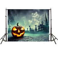 Wensltd Clearance! Halloween Backdrops Pumpkin Vinyl 5x3FT Lantern Background Photography Studio (H)