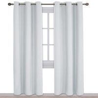 NICETOWN Easy Care Solid Thermal Insulated Grommet Room Darkening Curtains/Drapes for Bedroom (2 Panels, 42 by 84, Light Grey-Greyish White)