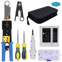 Rj45 Crimping Tool Kit for CAT5/CAT6, Professional Computer Maintenacnce LAN Cable Tester Network Repair Tool Set by SILIVN - Pack of 8