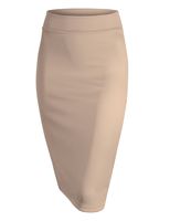 Made By Johnny WB700 Womens Scuba Midi Skirt XL Khaki