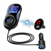 Bluetooth FM Transmitter, TecTri in-Car Radio Adapter Car Kits Universal Car Charger with Dual USB Charging Ports Hands-Free Calling Supporting TF Card MP3 Player for iPhone Samsung Android