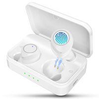 Wireless Earbuds, Bluetooth 5.0 Headphones Wireless Earphones with 125Hour Cycle Playing Time Stereo Hi-Fi Sound with 3000mAH Charging Case for Smartphones and Laptops,White