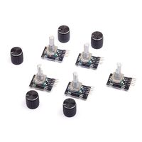 Cylewet 5Pcs KY-040 Rotary Encoder Module with 15×16.5 mm with Knob Cap for Arduino (Pack of 5) CYT1062
