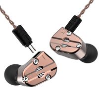 Revonext QT5 in-Ear Headphones,1DD+1BA Hybrid in Ear Earphone HiFi DJ in Ear Monitor Running Sport Earphone Earplug Headset Earbud with 2 Pin 0.78mm Detachable Cable(Copper No mic)