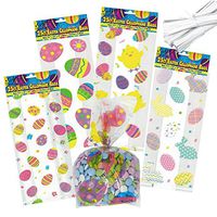 Gift Boutique Easter Cellophane Bags 100 Pack, 4 Assorted Styles