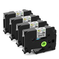 Replace Ptouch Tape 12mm 0.47 White TZe231 TZ-231 Black on White 1/2 Inch Standard Laminated Label Tape, 26.2 Feet, for Brother P-touch PT-1880 PTD200 PT1750 PTD600 PTD210, 4-Pack, by Markurlife