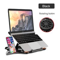 2 in 1 Adjustable Folding Laptop and Phone Cooling Table Stand (Black)