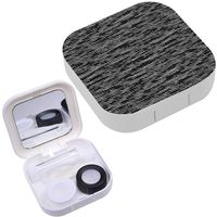 Portable Contact Lens Case Box Travel Kit Mirror + Bottle + Tweezers Container Holder [ Glitch Strokes ]