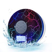 Wireless Bluetooth Shower Speakers | KGG IPX7 Waterproof Portable Bluetooth Speakers | FM Shower Radio with Suction Cup,Cool Cracking Backlight | USB Rechargeable Outdoor Bluetooth Speaker
