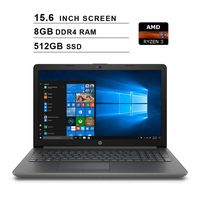 HP 2019 Premium Pavilion 15.6 Inch HD Laptop (AMD 3 2200U 2.5GHz up to 3.4GHz, 8GB DDR4 RAM, 512GB SSD, Bluetooth, WiFi, Windows 10) (Renewed)