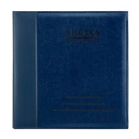 Artmag Photo Album Self Adhesive, Large Leather Self-Stick Sticky Family Wedding Photo Picture Albums with Magnetic Pages for Vertical Horizontal 4x6 5x7 6x8 8x10 (25 Sheets / 50 Pages, Blue)