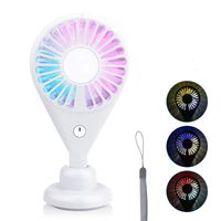 EReach Mini Handheld Portable Fan, 2 Speed USB Hand held Personal Fans Rechargeable Battery Powered Pocket Fan USB Travel Fan with Colorful Lights for Home/Office/Bedroom/Outdoor Travel/Camping