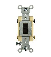 Leviton CS420-2 20 Amp, 120/277 Volt, Toggle 4-Way AC Quiet Switch, Commercial Grade, Grounding, Brown