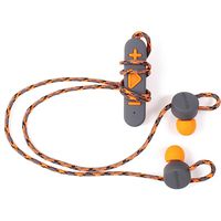 Boompods Retrobuds in-Ear Bluetooth Workout Headphones (Grey/Orange) Wireless Adjustable Earbuds - Powerful Bass - Sweatproof