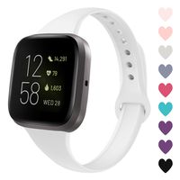 Acrbiutu Bands Compatible with Fitbit Versa/Fitbit Versa 2, Slim Thin Narrow Replacement Silicone Sport Wristband Strap Compatible for Fitbit Versa/Versa 2 Women Men