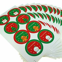 Princess-J Christmas Round Sticker for Planner Scrapbook Home Party Gift Decoration, , 80 Stickers