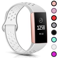 TreasureMax with Fitbit Charge 3 Bands for Women Men,Adjustable Soft Silicone Sports Replacement Fitbit Charge 3 SE Bands,Small/Large