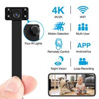 4K Hidden Camera WiFi Wireless with IR Night Vision, Seven Level Motion Detection and Loop Recording for iPhone/Android/PC Wireless Spy Home Security Nanny Cam