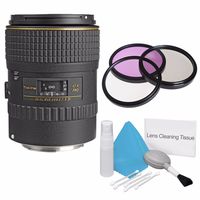 Tokina 100mm f/2.8 at-X M100 AF Pro D Macro Autofocus Lens for Canon EOS (International Model) +Deluxe Cleaning Kit + 55mm 3 Piece Filter Kit