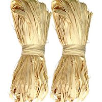 Natural Raffia Paper Christmas Raffia Ribbon for Florist Bouquets Decoration Crafts Raffia Ribbon,Total 2 x 50g,Pack of 2