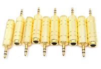 ZXHAO 3.5mm (1/8") Stereo Plug to 6.35mm (1/4") Stereo Jack Adapter 10pcs