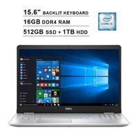 2019 Dell Inspiron 15 5000 15.6 Inch FHD Touchscreen Laptop (Intel 4-Core i5-8265U up to 3.9GHz, 16GB RAM, 512GB SSD (Boot) + 1TB HDD, Intel UHD 620, Backlit Keyboard, WiFi, Bluetooth, HDMI, Win10)