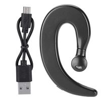 Mugast Bone Conduction Headphones, 180° Rotatable Painless Bluetooth Headset Wireless Earhook Non in-Ear Earpiece Noise Cancelling Hands Free Earbuds for Riding, Driving, Working, Running(Gun Color)