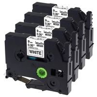 Labelife Replace Ptouch TZe Tape Laminated Label Maker Tape Compatible with Brother P Touch Label Tape PTD600 PTD400AD PT-D210, 9mm 0.35 Inch 26.2 Feet, Black on White, 4-Pack, (TZe-221 TZe221)