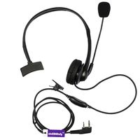 abcGOODefg 2 Pin Overhead Headset with Boom Mic&VOX for Kenwood Baofeng Puxing Quansheng Wouxun HYT TYT Two Way Radio 888S F8HP BF-F9 UV5X3 GT3TP UV5R UV5R5 UV5RA UV82 UV82HP H777(Overhead Earpiece)