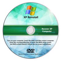 Windows XP Reinstall Recovery Repair Reset SP3 CD DVD Disc RecoveryEssence (R) Pro Do-It-Yourself Restore Install Disk