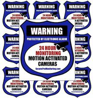 10"Real Blue Burglar Alarm Video Surveillance Security Decals Door & Window Stickers
