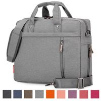 CROMI Laptop Shoulder Bag, 13 14 15.6 17 Inch Waterproof Durable Extensible Laptop Sleeve Case Messenger Bag Carrying Case Briefcase with Handle Strap for Lenovo/HP/MacBook/Asus(Grey,17.3 Inch)