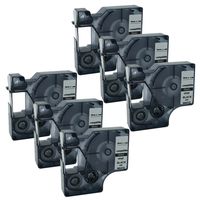 QPMY 6 Pack Compatible for DYMO Rhino IND Black on White Vinyl Label Tape (18443 9mm 3/8")
