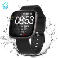 GOKOO Smart Watch for Men Women, Activity Tracker,IP68 Waterproof,Heart Rate Monitor Sleep Camera with Step Calorie Counter,Bluetooth Smartwatch Black