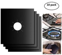 Gas Stove Burner Covers 10 Pack- XZSUN 0.2mm Double Thickness Reusable Gas Range Protectors For Kitchen&Cooking (10.6"x10.6"）