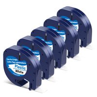 YuanFeng Compatible DYMO LetraTag Refills 91331 S0721660 Standard Label Laminated Plastic Tapes,Black on White,Replacement for DYMO LetraTag LT-100H LT- 100T QX50 Label Maker,5-Pack