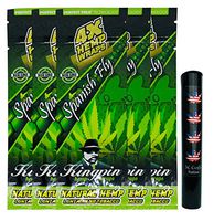 Herb Airtight Tube Pocket Protector with Kingpin Spanish Fly Hemp Wraps 5 Count DC Crafts Nation- Flag Leaf