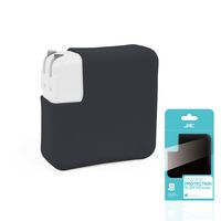 Ultra Soft Silicone Charger Protective Case Cover for Macbook Pro 13 inch with or w/o Touch Bar and Pro 13 with Retina--Black