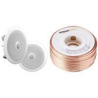 6.5'' In-Wall/In-Ceiling Midbass Speakers (Pair) & AmazonBasics SW100ft  16-Gauge Speaker Wire - 100 Feet