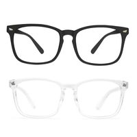 Blue Light Blocking Glasses Anti Eye Strain Minimize Headache UV Blocking Computer Reading Gaming Eyeglasses Frame (2 Pack(Matte Black & Transparent))