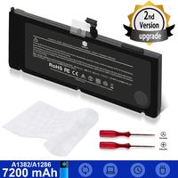 A1382 Battery Replacement for MacBook Pro 15 inch A1286(only for Early/Late 2011, Mid 2012)[7200mAh Li-Polymer 10.95V/78.84Wh], EMC No. 2353-1/2563/ 2556, 25 Months Warranty