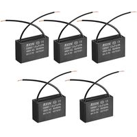 uxcell CBB61 Run Capacitor 450V AC 1.5uF 2 Wires Metallized Polypropylene Film Capacitors for Ceiling Fan 5pcs