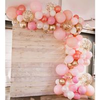 Soonlyn Rose Gold Balloons 100 Pack Gold and Pink Balloons and Pink Confetti Balloons Arch Kit for Bridal Shower Baby Shower Party Decoration