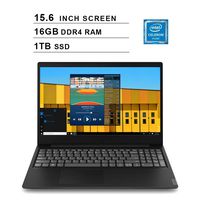 2019 Premium Lenovo Ideapad S145 15.6 Inch Laptop (Intel Celeron 4205U 1.8GHz, 16GB DDR4 RAM, 1TB SSD, WiFi, Bluetooth, HDMI, Win10 Home) (Black)