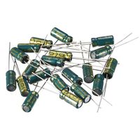 uxcell Aluminum Radial Electrolytic Capacitor Low ESR Green with 220uF 10V 105 Celsius Life 3000H 5 x 11mm High Ripple Current,Low Impedance 20pcs